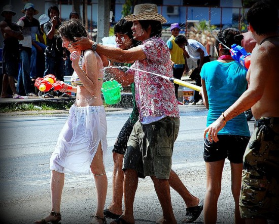 songkran, festival, water, party, street, fiesta del agua, tailandia